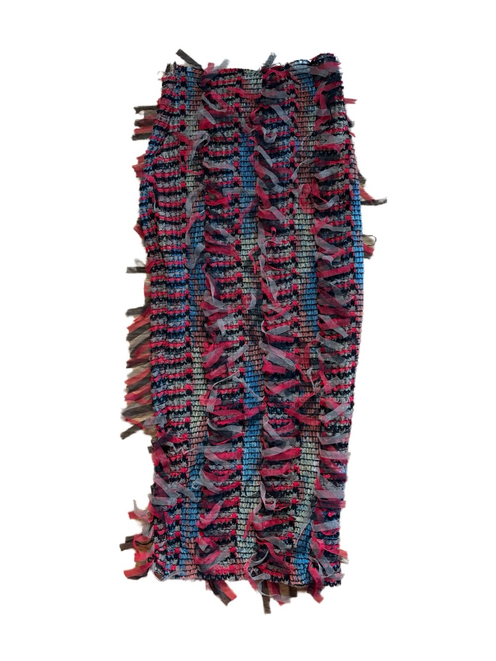Mesh shaggy fringe skirt